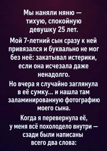 Мы наняли няню для нашего сына.