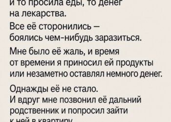 Раньше у нас по соседству жила пожилая женщина.