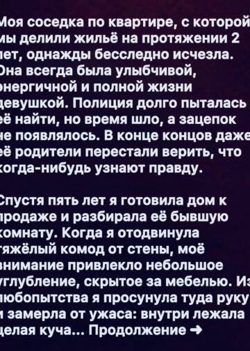 За стеной её комнаты пять лет хранилась