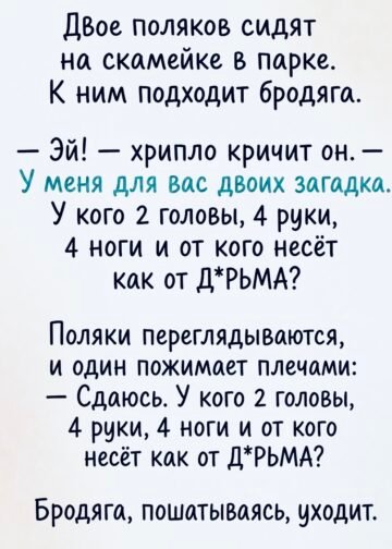 Загадка бродяги, над которой весь парк