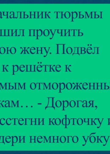 Начальник тюрьмы решил проучить свою жену.